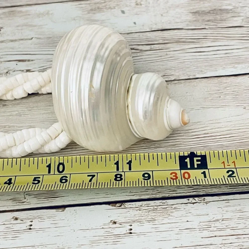 Gorgeous Ivory white off Pearl Natural Seashell Sea Shell 12” Drop Necklace - Picture 11 of 12